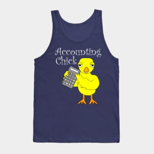 Accounting Chick White Text Tank Top